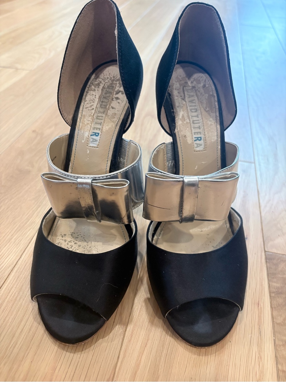 Black and Silver Bow Heels – David Tutera – Size 9M